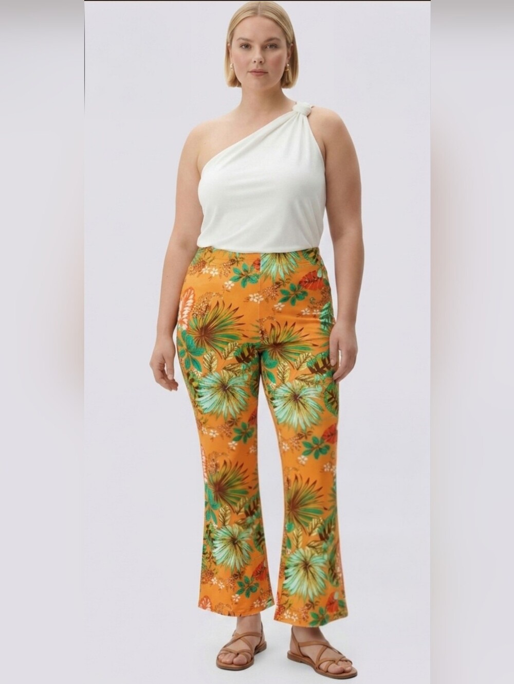 Noflik Women Elastic High Waisted Bell Bottom Flare  Pants w/Side Slits Size XL